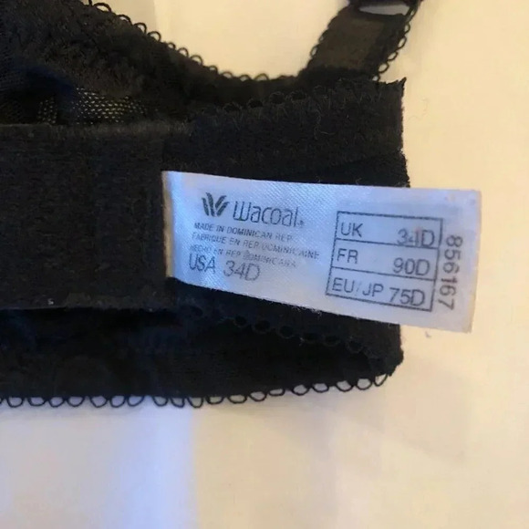 Wacoal Awareness Non-Wire Contour Bra Soft Cup Black 34A 856167 Size: 34D - Picture 4 of 8